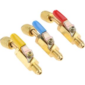 R134A Angled Compact Shut-Off Ball Valve, 1/4" SAE HVAC A/C Adapter Fit for R134A R12 R22 R502 Refrigerant Charging Hoses Air Condition Refrigerant Tools-Pack of 3 in Kuwait