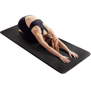 MICRODRY Extra Large Yoga Workout Fitness Exercise Mat for Men & Women, Comfortable & Cushioned, Slip Resistant, Lightweight, Rolls Up Easily, Odor-Neutralizing, Use Home or Gym, Black, 48 x 72 Inches in Kuwait