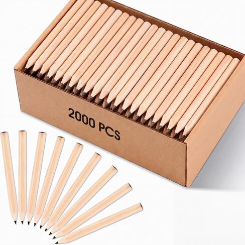 Yexiya Golf Pencils Bulk Half Pencils 2 HB 3.5 Pre Sharpened Hexagonal Yellow Wood Mini Pencils for Kids School Classroom Baby Shower Bridal Wedding Office Supplies(80 Pcs) in Kuwait
