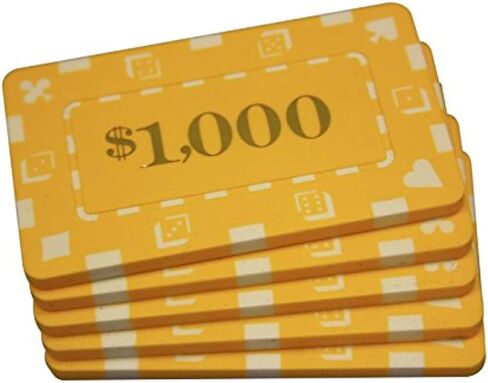 MRC 5 Pcs Denominated Rectangular Poker Chips Plaques $100000 Red in Kuwait