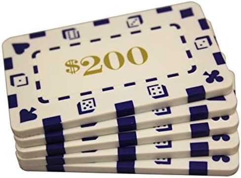 MRC 5 Pcs Denominated Rectangular Poker Chips Plaques $100000 Red in Kuwait
