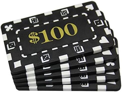 MRC 5 Pcs Denominated Rectangular Poker Chips Plaques $100000 Red in Kuwait