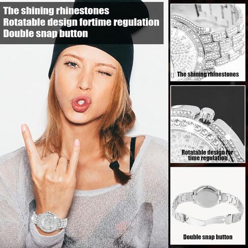 9 Pcs Hip Hop Jewelry Set Dollar Sign Pendant Necklace Bracelet Diamond Watch Punk Sunglasses Lucky Rings for Men in Kuwait