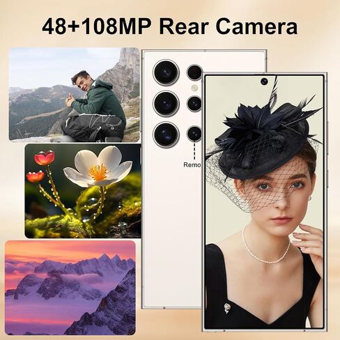 MMY I24 Ultra 5G Unlocked Smartphone,16GB+512GB Fully Cell Phone for Android 13, 6.8" Unlocked Cell Phone, 6800mAh, 48MP+108MP Dual Camera/Dual SIM/Fingerprint Lock/Face (White) in Kuwait