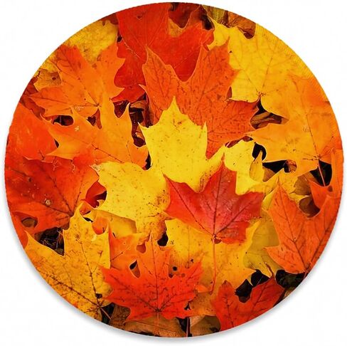QUICQOD Autumn Fall Yellow Leaves Seasonal Cottagecore Mouse Pad 8.7 x 8.7 Inches,Non-Slip Rubber Base Mousepads for Home Office Dorm Desk Decor,Gifts for Fall Lovers in Kuwait