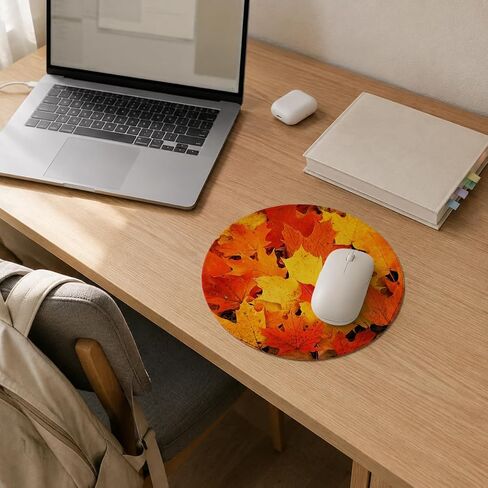 QUICQOD Autumn Fall Yellow Leaves Seasonal Cottagecore Mouse Pad 8.7 x 8.7 Inches,Non-Slip Rubber Base Mousepads for Home Office Dorm Desk Decor,Gifts for Fall Lovers in Kuwait