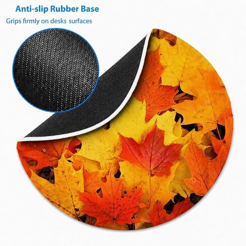 QUICQOD Autumn Fall Yellow Leaves Seasonal Cottagecore Mouse Pad 8.7 x 8.7 Inches,Non-Slip Rubber Base Mousepads for Home Office Dorm Desk Decor,Gifts for Fall Lovers in Kuwait