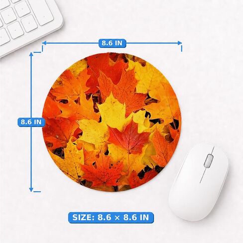 QUICQOD Autumn Fall Yellow Leaves Seasonal Cottagecore Mouse Pad 8.7 x 8.7 Inches,Non-Slip Rubber Base Mousepads for Home Office Dorm Desk Decor,Gifts for Fall Lovers in Kuwait