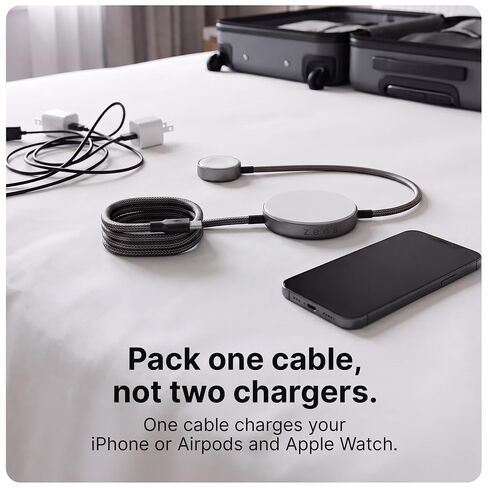 محطة شحن معيارية 4 في 1 من ZENS MagSafe لأجهزة iPhone وAirPods وApple Watch وiPad، تدعم وضع الاستعداد iOS 17، ومحول طاقة 65 وات متضمن in Kuwait