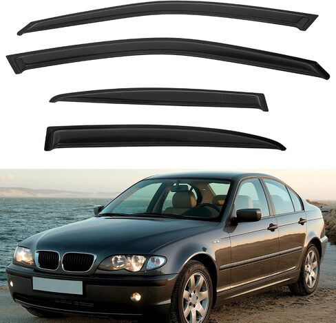 Set of 4 Front+Rear Smoke Sun/Rain Guard Outside Mount Tape-On Acrylic Window Visors Compatible with 92-00 C/K Crew Cab 92-99 Suburban 95-99 Tahoe/Yukon 4-Door 00 5.7L V8 99-00 Escalade in Kuwait