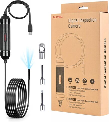 كاميرا فحص رقمية Autel MaxiVideo MV108، نطاق فيديو لـ MS906BT/MK906BT/MS906TS/MK908/MS908S Pro/Elite/MS909/ MS919/Ultra/MS908CV مع منفذ USB، 640x480P، رأس تصوير 8.5 مم in Kuwait