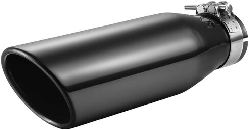 A-KARCK Black Chrome Exhaust Tips 3.5" Inlet, 3.5" Inlet 5"Outlet 12" Length Clamp on Universal Never Fading Stainless Steel Muffler Tip in Kuwait