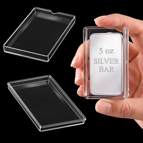 Geiserailie 15 Pieces Silver Bar Case 1 oz Silver Bar Holder Clear Acrylic Storage Container Fit Silver Bar Box for 1 oz Silver Bar 1 Troy Ounce Bar in Kuwait