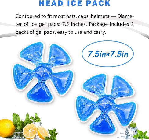 Head Gel Ice Pack, Helmet Ice Pack, Used for Catcher Helmets, Outdoor Sport, Equestrian Riding, Operation On The Head, Relieve Summer Heat and Keep Cool (2 Count) in Kuwait