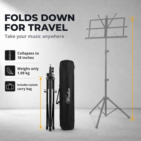 Windsor Adjustable Portable Music Stand with Carry Bag in Kuwait