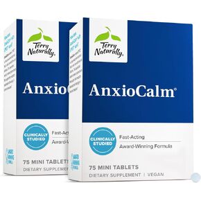 Terry Naturally AnxioCalm - 75 Tablets, Pack of 2 - Fast-Acting, Non-Drowsy, Non-Addictive Formula - Safe for Adults & Children 4+ Years - Non-GMO - 74 Total Servings in Kuwait