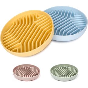 Slow Feeder Dog Bowls, Puzzle Silicone Dog Feeding Bowls with Suction Cups, Anti-Choking, Non-Slip Design, Reduces Boredom, Anxiety, Ideal for Medium to Small Dogs & Cats - XAQMHSW (Pink) in Kuwait