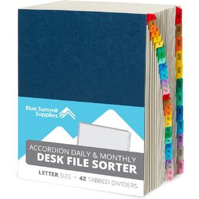 Blue Summit Expanding Desk File, Letter Size, 31 Daily Tabs and 12 Monthly Tabs in Kuwait