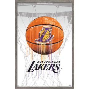 Trends International NBA Los Angeles Lakers - Drip Ball 20 Wall Poster, 14.725" x 22.375", Premium Poster & Mount Bundle in Kuwait