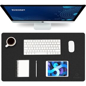 K KNODEL Large Office Leather Desk Mat, Mouse and Keyboard Pad, Computer and Laptop Mat, Desktop Protector and Cover, Writing Pad and Blotter (31.5"x15.7", Brown) in Kuwait