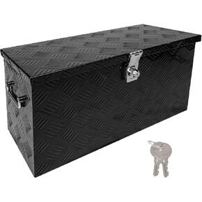 24 Inch Tool Box Flatbox Truck Bed Toolbox,RV Storage Organizer,Truck Tools Chest Box With Side Handle & Lock KeysCompatible with Trailer Pickup,Silver Aluminum 5 Bar Tread(24.2"x10.4"x11.8") in Kuwait