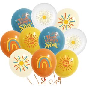 Here Comes The Son Baby Shower Decorations,35pcs Boho First Trip Around The Sun Balloon,Sunshine Party Retro Latex Balloons for You are My Sunshine Baby Shower Decoration Supplies in Kuwait