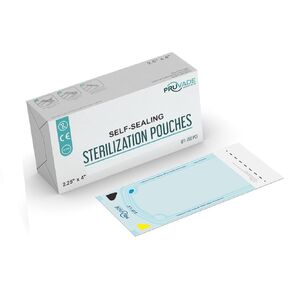 Sterilization Pouches - 200 Pack 7.5" x 13" Sterilizer Bags for Dental Offices - Autoclave Self Sealing Sterilization Pouch for Dental Instruments, Nail Techs, Tattoo, Medical Lab-7.5" x 13" in Kuwait