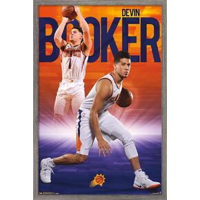 Trends International NBA Phoenix Suns - Devin Booker 18 Wall Poster, 34L x 22.4W, Black Framed Version in Kuwait