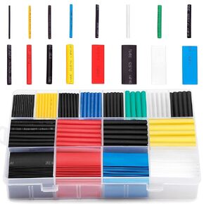 Ginsco 580 pcs 2:1 Heat Shrink Tubing Kit 6 Colors 11 Sizes Assorted Sleeving Tube Wrap Cable Wire Kit for DIY in Kuwait