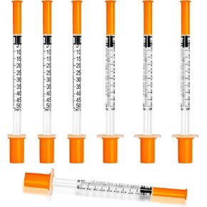 0.5ml Syringe with Cap, 31G 1/4" 6mm 1/2cc Syringes, Disposable Individual Package, Pack of 100 in Kuwait