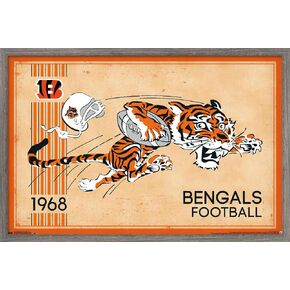 Trends International NFL Cincinnati Bengals - ملصق حائط بشعار ريترو 14، 22.37 بوصة × 34.00 بوصة، إصدار ممتاز غير مؤطر in Kuwait