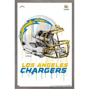 Trends International NFL Los Angeles Chargers - Drip Helmet 20 Wall Poster, 22.375" x 34", Premium Print and White Hanger Bundle in Kuwait