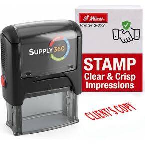 AS-IMP1001 - Client S Copy, Heavy Duty Commerical Quality Self-Inking Rubber Stamp, Red Ink, 9/16" x 1-1/2" Impression Size, Laser Engraved for Clean, Precise Imprints in Kuwait