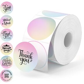 ملصقات حرارية مربعة من MUNBYN، 2 × 2 ملصقات حرارية بألوان قوس قزح، ملصقات حرارية للشركات الصغيرة، تصميم الشعار، ملصقات الخبز، 500 ملصق in Kuwait