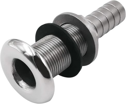 YANYUCB 316 Stainless Steel Thru Hull Fitting with Nut&Custom Gasket for Boats, Yachts or Rvs(A-1/2'') in Kuwait
