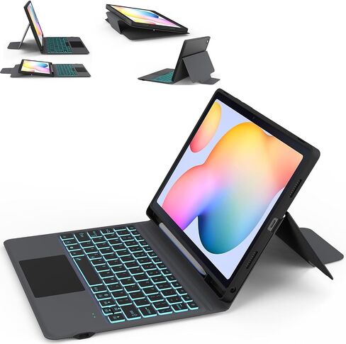 حافظة HEAPAO Galaxy Tab S6 Lite 10.4 بوصة 2024/2022/2020 مع لوحة مفاتيح: 7 ألوان خلفية، لوحة لمس ذكية، حافظات لوحة مفاتيح الكل في واحد مع حامل قلم S لجهاز Samsung Tab S6 Lite SM-P620/P625/P610/P613/P615/P619 in Kuwait