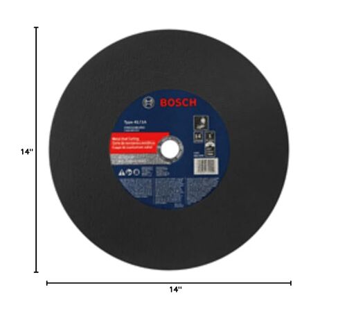 BOSCH CWCS1M14SC 14 In. 3/32 In. 1 In. Arbor Type 1A (ISO 41) 36 Grit Metal Stud/Stainless Cutting Bonded Abrasive Wheel in Kuwait
