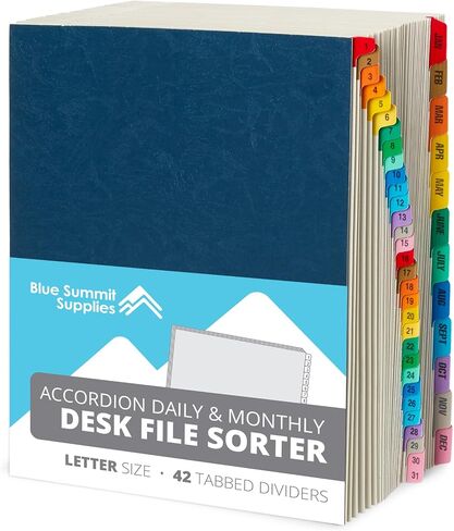 Blue Summit Expanding Desk File, Letter Size, 31 Daily Tabs and 12 Monthly Tabs in Kuwait