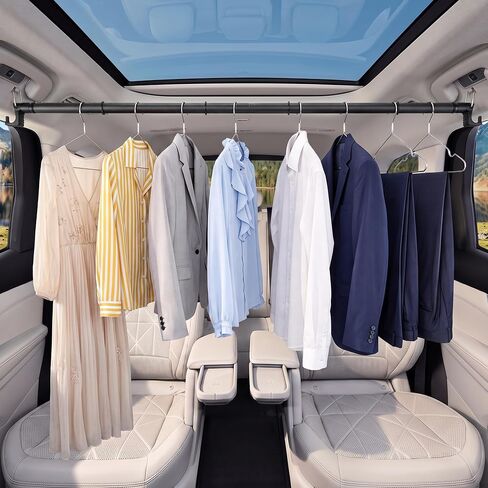 Car Clothes Hanger Bar 30-64 Inches - Heavy Duty Wrinkle Free Clothes Rack for Car - Adjustable Telescopic Clothes Rod for Car, Travel, Suv, Truck, Automotive in Kuwait