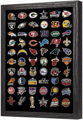 DisplayGifts Pin Display Case - Pin Collection Display Frame with 98% UV Protection for Military Medals, Beach Tags, Jewelry Pins, Insignia Ribbons, 14.75" X 8.5" Black in Kuwait