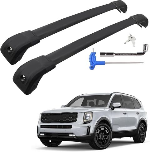 Roof Rack Cross Bars Compatible with Grand Cherokee L 2021-2025 and 2022-2025 Grand Cherokee WL with Anti-Theft Lock, Black Matte Aluminum Anti-Corrosion Crossbars in Kuwait