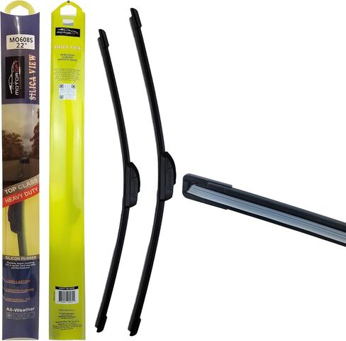 Silica View - (22"+18") Silicone Automotive Replacement Windshield Wiper Blades for my car, Grey Silicone Rubber, 5x Last Longer, J/U Type Hook Vehicle Specific Fitment in Kuwait