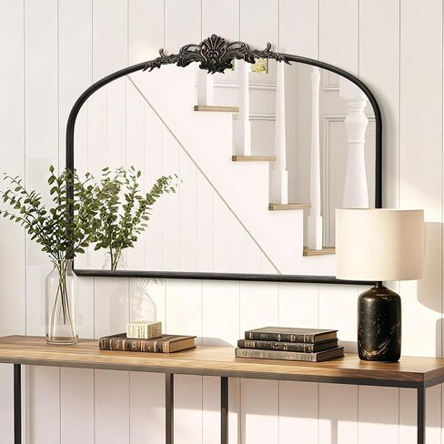 Besdomus Vintage Mirror Full Length: 21"x56" Gold Arched Full Body Mirror - Floor Antique Baroque Traditional Ornate for Entryway/Cloakroom/Bedroom/Living Room - Home Decor for Fashion-Conscious in Kuwait