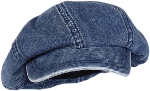 Unisex Japanese Oversized Denim Cotton Newsboy Hats Vintage Unisex Paperboy Painter Beret Cap in Kuwait