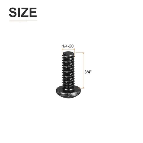1/4-20x1-3/4" Pan Head Machine Screws, 50Pcs 1/4-20 Phillips Drive, UNC Full Thread, Steel Black Oxide Finish, Screws Bolts Kit in Kuwait