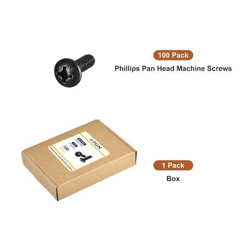 1/4-20x1-3/4" Pan Head Machine Screws, 50Pcs 1/4-20 Phillips Drive, UNC Full Thread, Steel Black Oxide Finish, Screws Bolts Kit in Kuwait