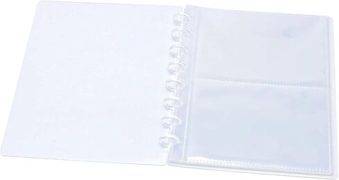 NatSumeBasics A5 Discbound Binder Album – Clear Disc Bound Envelopes Sleeves Sheets, 20 0.2mm PP, A5 Size, Clear Frame & Reinforced Corners (5" x 7") in Kuwait