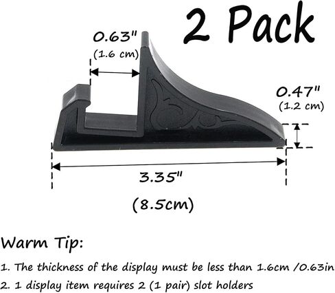 Semetall 2 Pack Multifunction Plastic Display Stand Plate Holder,Small Picture Frame Holder (Black) in Kuwait