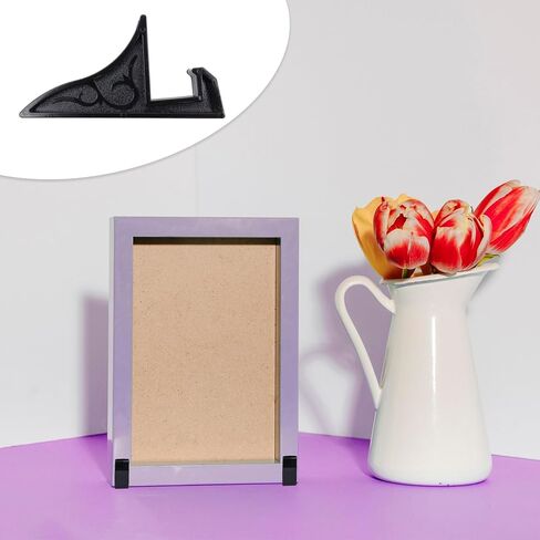 Semetall 2 Pack Multifunction Plastic Display Stand Plate Holder,Small Picture Frame Holder (Black) in Kuwait