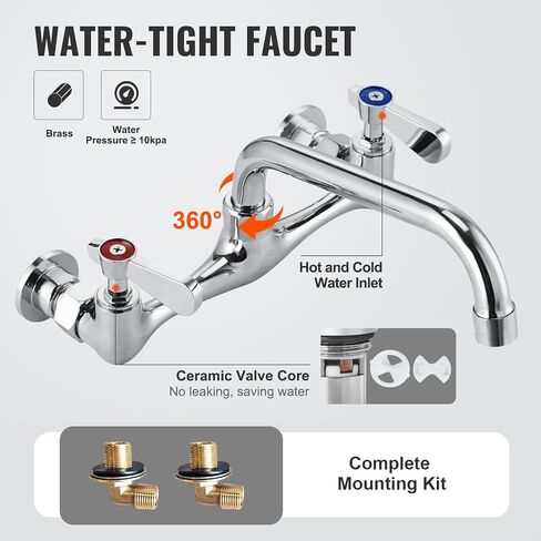VEVOR Stainless Steel Prep & Utility Sink, 1 Compartment Free Standing Small Sink Include Faucet & legs, 27"x41" Commercial Single Bowl Sinks for Garage, Restaurant, Kitchen, Laundry, NSF Certified in Kuwait